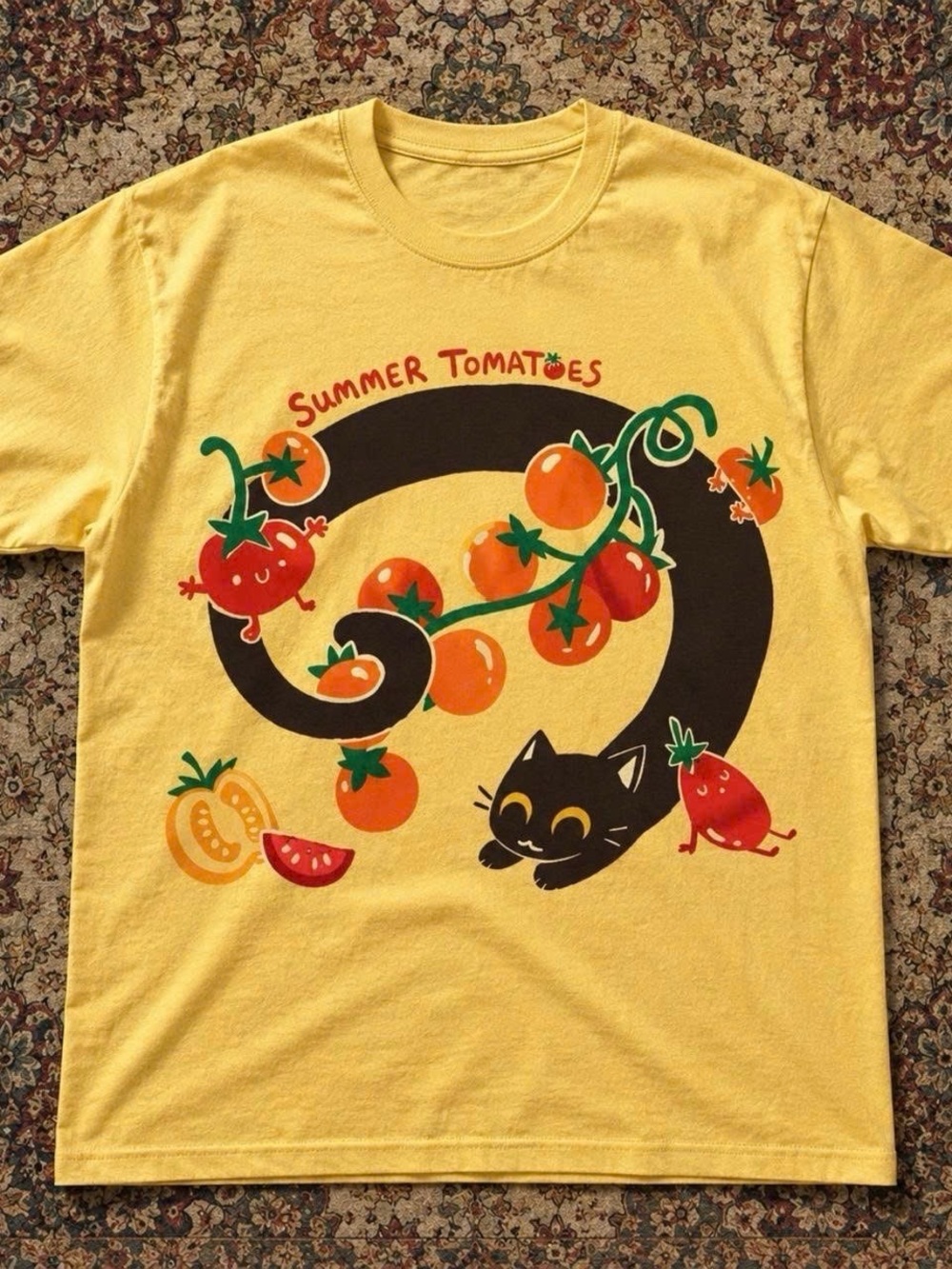 Summer Tomatoes Graphic Tee - Yellow